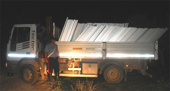 I Carabinieri recuperano 175 pannelli fotovoltaici a Torremaggiore in Contrada Petrulli