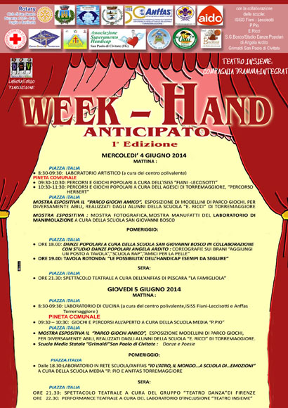 A Torremaggiore il 4-5 giugno 2014 l’evento Week-Hand