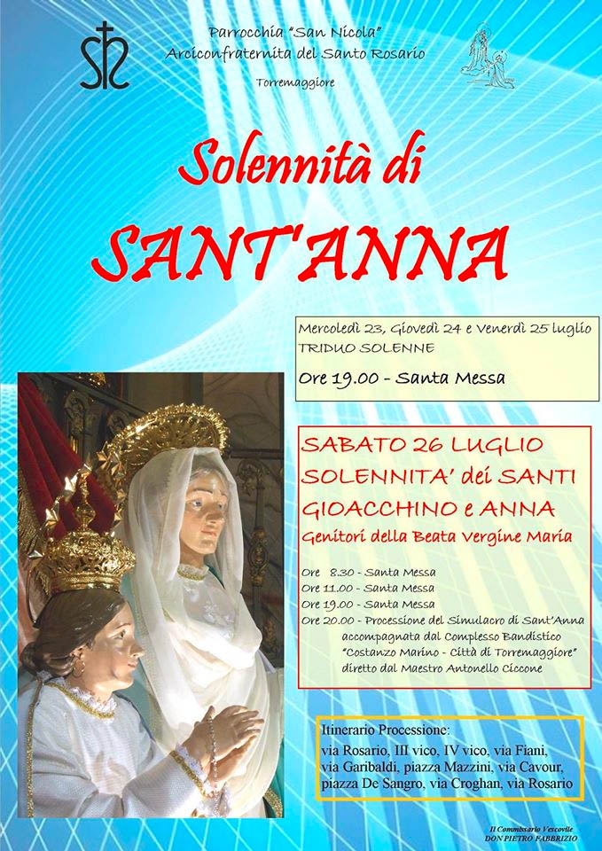 Programma Festa San’Anna 2014 Torremaggiore