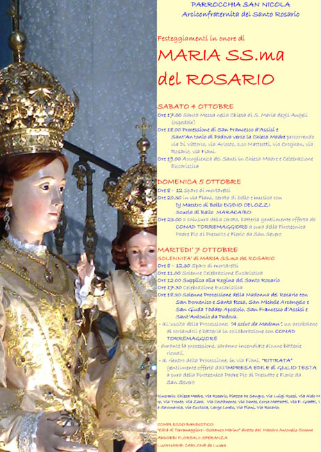 Festeggiamenti in onore di Maria SS.ma del Rosario, dal 4 al 7 ottobre 2014 a Torremaggiore