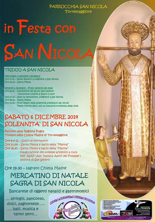 Programma Festa San Nicola Torremaggiore 6 dicembre 2014