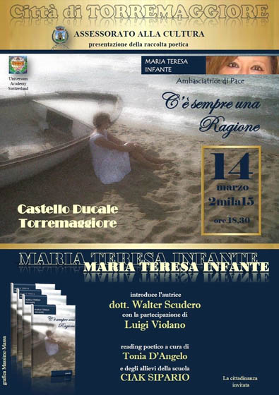 Presentazione raccolta poetica “C’è sempre una ragione” il 14 marzo 2015 a Torremaggiore