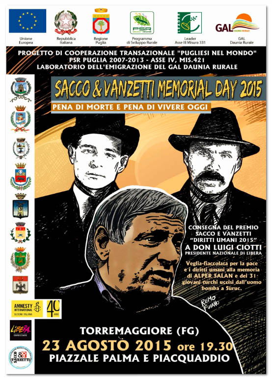 Programma Sacco e Vanzetti Memorial Day 23 agosto 2015 Torremaggiore