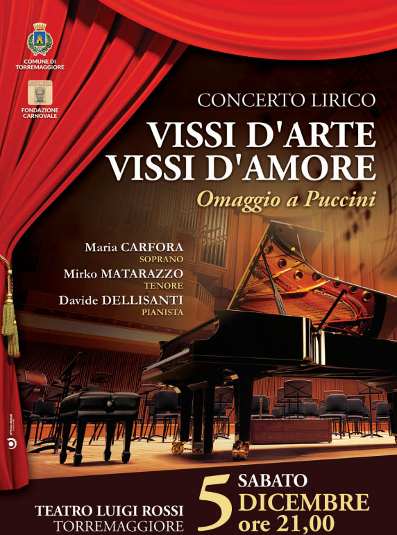 Concerto Lirico, omaggio a Puccini, il 5 dicembre 2015 al Teatro Luigi Rossi di Torremaggiore