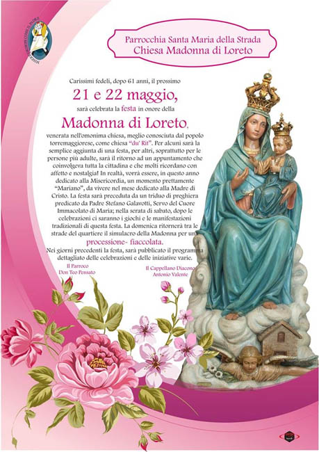 Torremaggiore: il 21-22 maggio 2016 sarà celebrata la Festa in onore della Madonna di Loreto, dopo sessantuno anni
