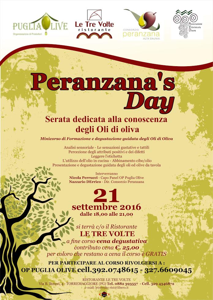 Serata dedicata alla conoscenza degli oli di oliva  il 21 settembre 2016 a Torremaggiore