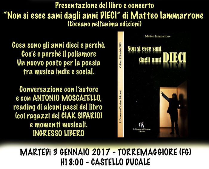 Presentazione del nuovo libro di Matteo Iammarrone “Non si esce sani dagli anni dieci”