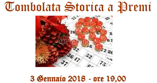 Tombolata storica a premi a Torremaggiore il 3 gennaio 2018