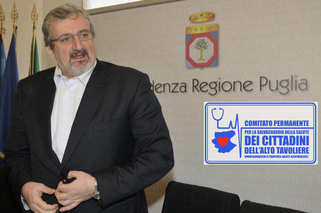 Il Comitato Salute Alto Tavoliere ha inviato una proposta formale al Governatore Michele Emiliano per venire a Torremaggiore al PTA San Giacomo