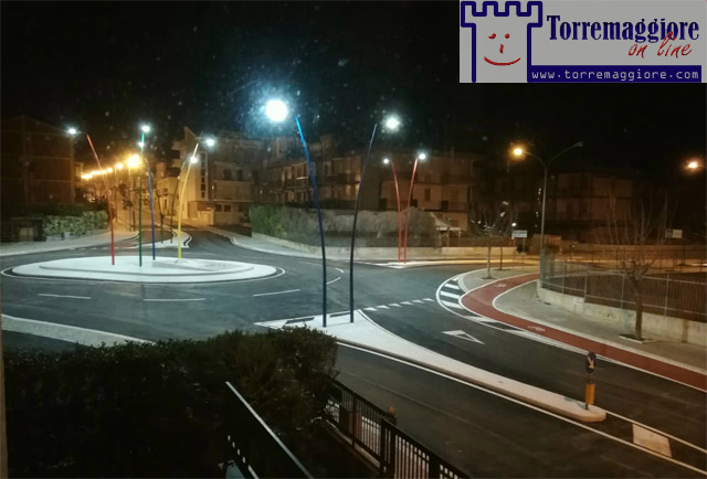 Nuova rotonda a Torremaggiore tra Via Nenni, Via Vincenzo Lamedica e Via Togliatti: ecco le foto