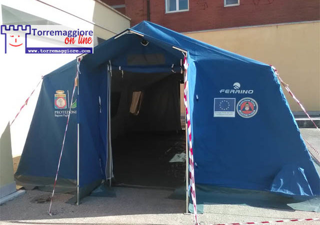 Torremaggiore: installata tenda al PTA San Giacomo per effettuare tamponi da parte del personale sanitario dell’ASL