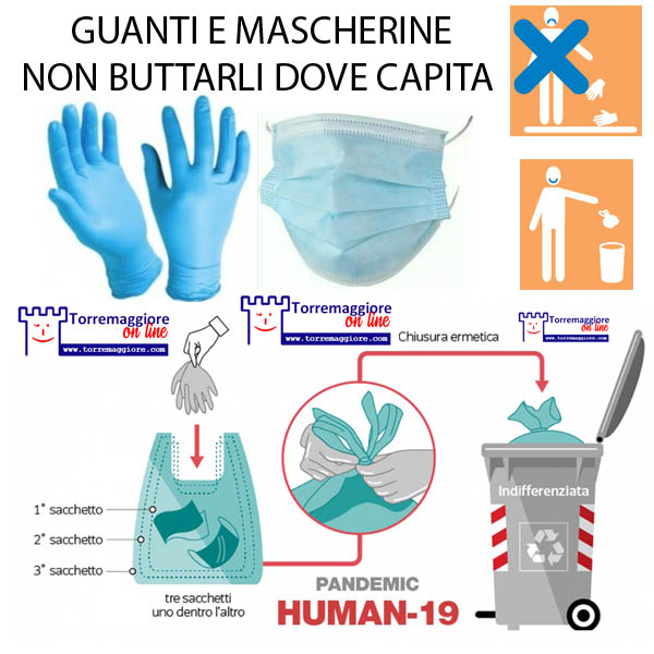 Mascherine e guanti: come smaltirli? Ecco le indicazioni dell’Istituto Superiore di Sanità