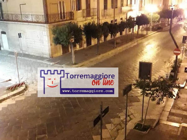 Al via il coprifuoco serale previsto dal DPCM, ecco le prime foto della Torremaggiore silenziosa