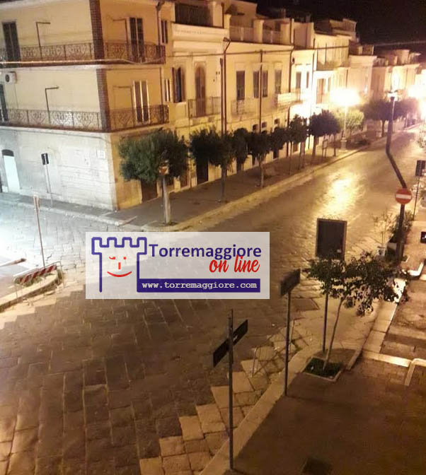 Al via il coprifuoco serale previsto dal DPCM, ecco le prime foto della Torremaggiore silenziosa