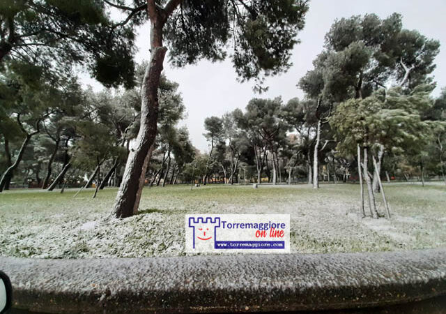 13 febbraio 2021: prima neve a Torremaggiore, ecco le prime foto
