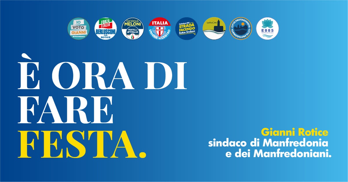 Gianni Rotice è il nuovo sindaco di Manfredonia: nota unitaria di auguri del centrodestra di Torremaggiore
