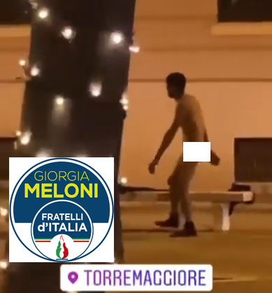 Immigrato ubriaco nudo nei pressi della Pineta Comunale a Torremaggiore: la pubblica denuncia di Fratelli d’Italia