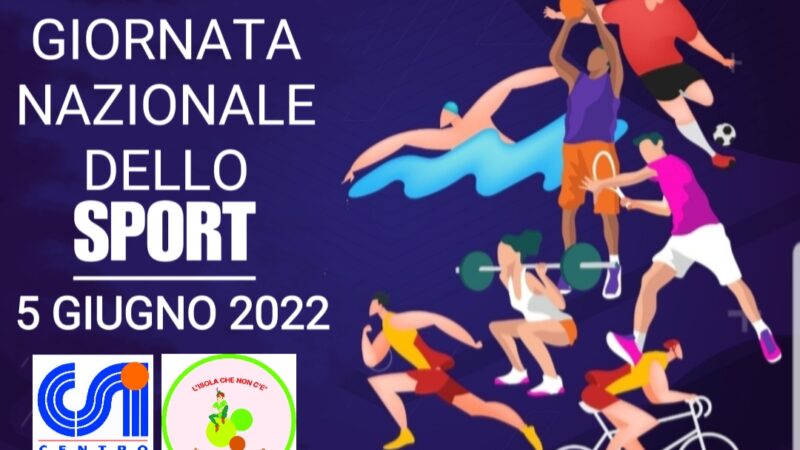 5 giugno 2022: Giornata Nazionale dello Sport presso la Villa Comunale dalle ore 9.30