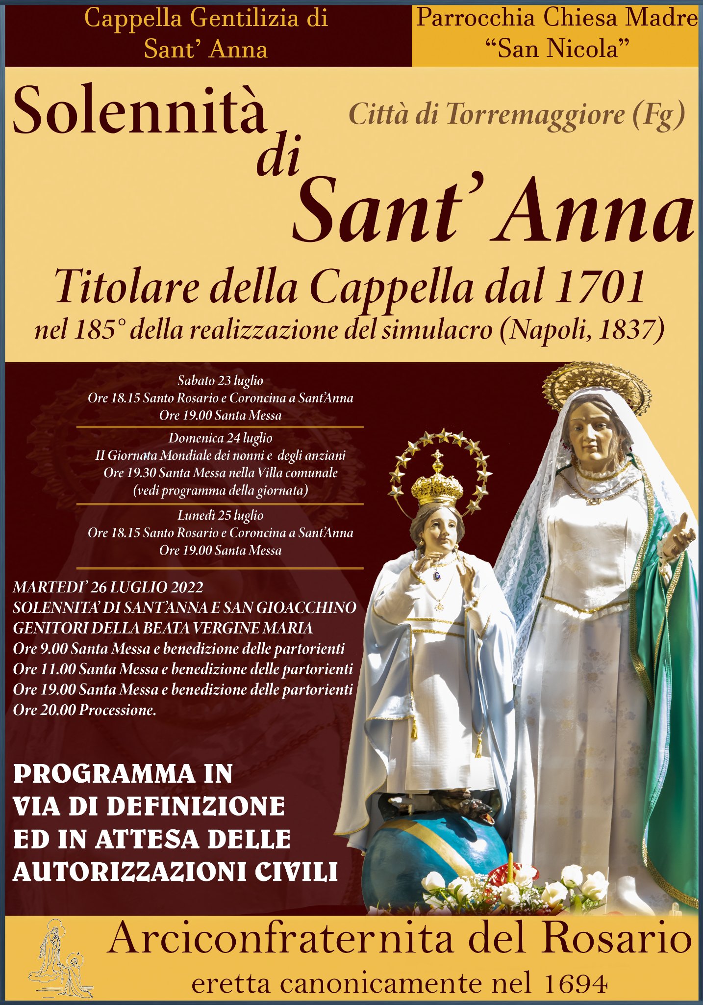 Solennità in onore di Sant’Anna a Torremaggiore dal 23 al 26 luglio 2022