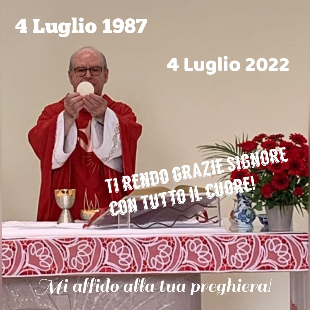 4 luglio 2022: 35°anniversario di ordinazione sacerdotale di Don Francesco De Vita, auguri dalla comunità parrocchiale del Santuario di Maria Santissima della Fontana