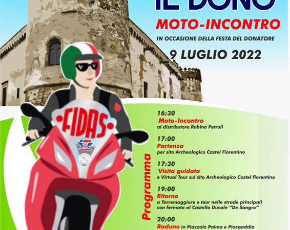 9 luglio 2022: metti in moto il dono, avvio evento alle 16.30 a Torremaggiore