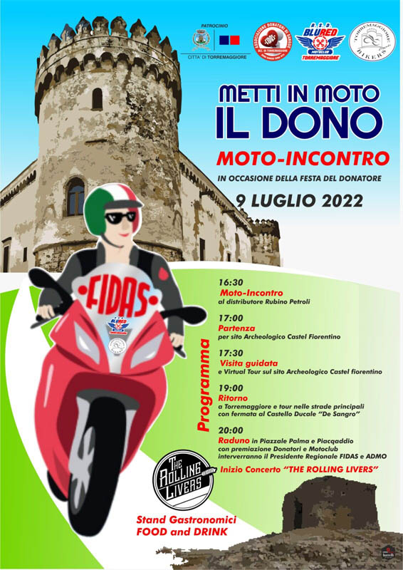 9 luglio 2022: metti in moto il dono, avvio evento alle 16.30 a Torremaggiore