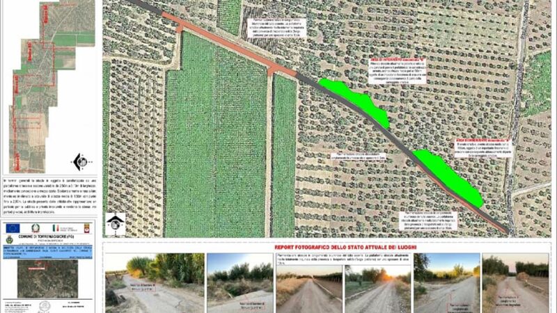Approvato in giunta comunale lo studio di fattibilità per la messa in sicurezza della Strada Comunale 56 ( Mezzana dei Monaci)a Torremaggiore