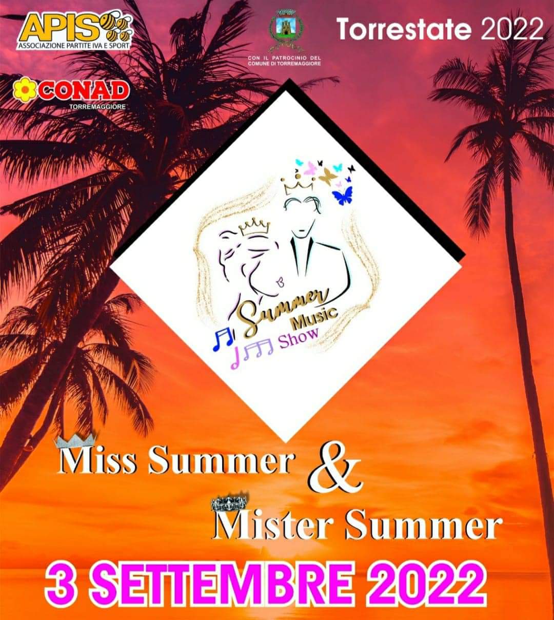Elezione di Miss e Mister Summer 2022 sabato 3 settembre a Torremaggiore dalle ore 21 in Pineta al Piazzale Palma Piacquaddio
