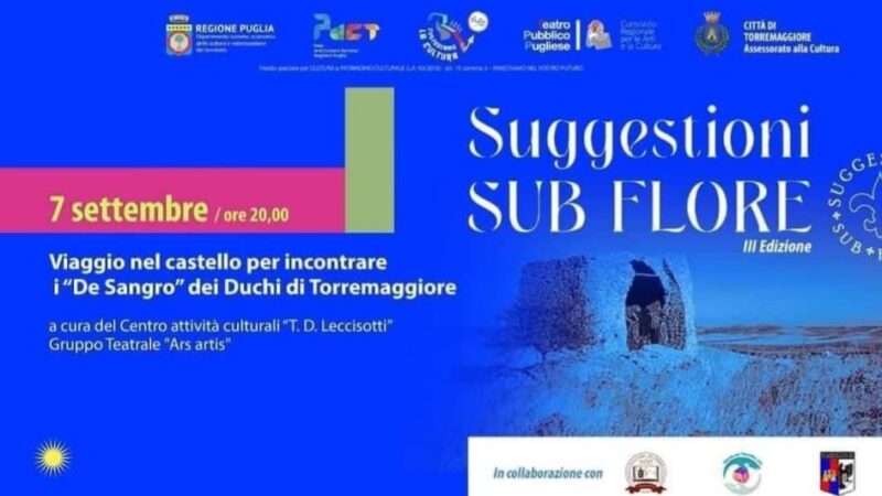 Torremaggiore: visita teatralizzata al Castello Ducale De Sangro il 7 settembre 2022 a partire dalle ore 20