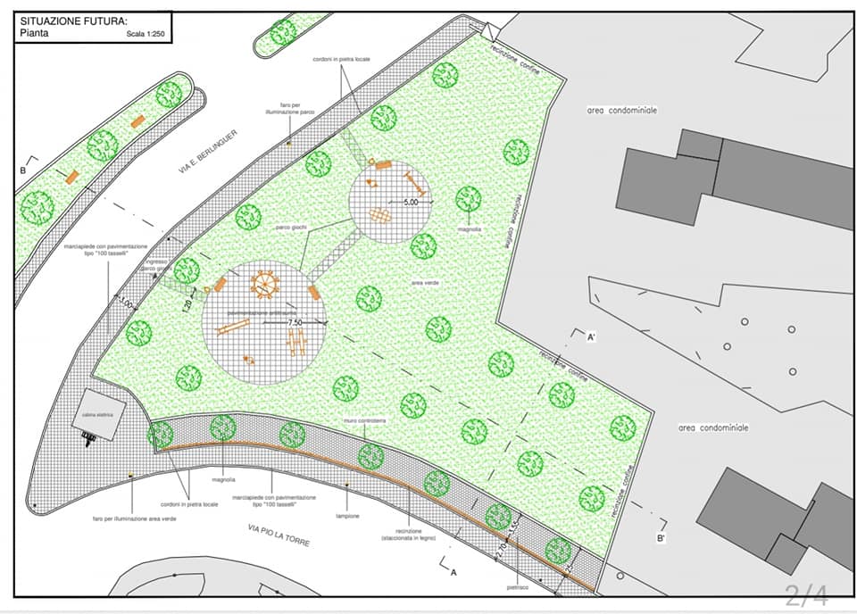 Riqualificazione dell’area verde intitolata a Don Pino Puglisi e Don Pino Dina nei pressi di Via Enrico Berlinguer: approvato in giunta comunale il progetto