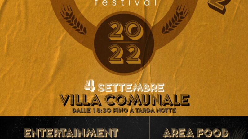 Domenica 4 settembre 2022 Torre Beer Festival presso la Villa Comunale Federico II dalle ore 18.30 fino a tarda notte
