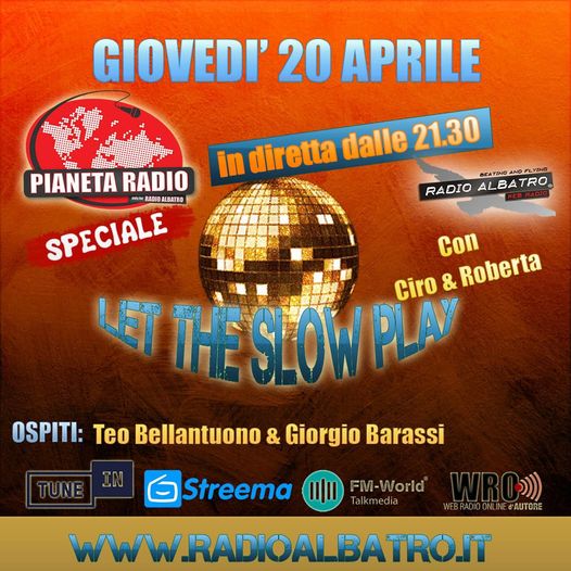 Ripristino dei lenti nei locali da ballo: se ne parla a Radio Albatro alle 21.30 giovedì 20 aprile 2023 con Teo Bellantuono e Giorgio Barassi