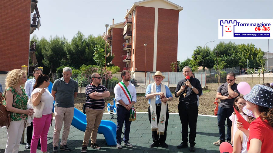 Torremaggiore: inaugurata l’area verde intitolata a Don Pino Puglisi e Don Pino Dina nei pressi di Via Enrico Berlinguer