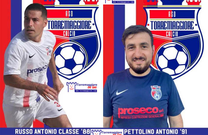 ATLETICO TORREMAGGIORE: CONFERMATI PER LA PROSSIMA STAGIONE 2023/2024 I DIFENSORI PETTOLINO E RUSSO