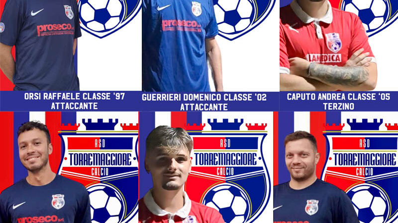 ATLETICO TORREMAGGIORE 2023/2024 VERSO L’AVVIO DEL CAMPIONATO PROMOZIONE. NUOVI ACQUISTI IN ATTACCO: GUERRIERI E ORSI, IN DIFESA CAPUTO A CENTROCAMPO D’ANTINO E PIRONTI. CONFERMATO TRA I PALI SOLDANO