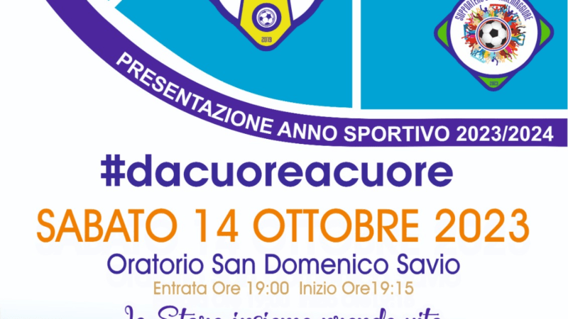 Torremaggiore: presentazione Anno Sportivo CSI il 14 ottobre 2023 presso l’Oratorio San Domenico Savio a partire dalle ore 19.15