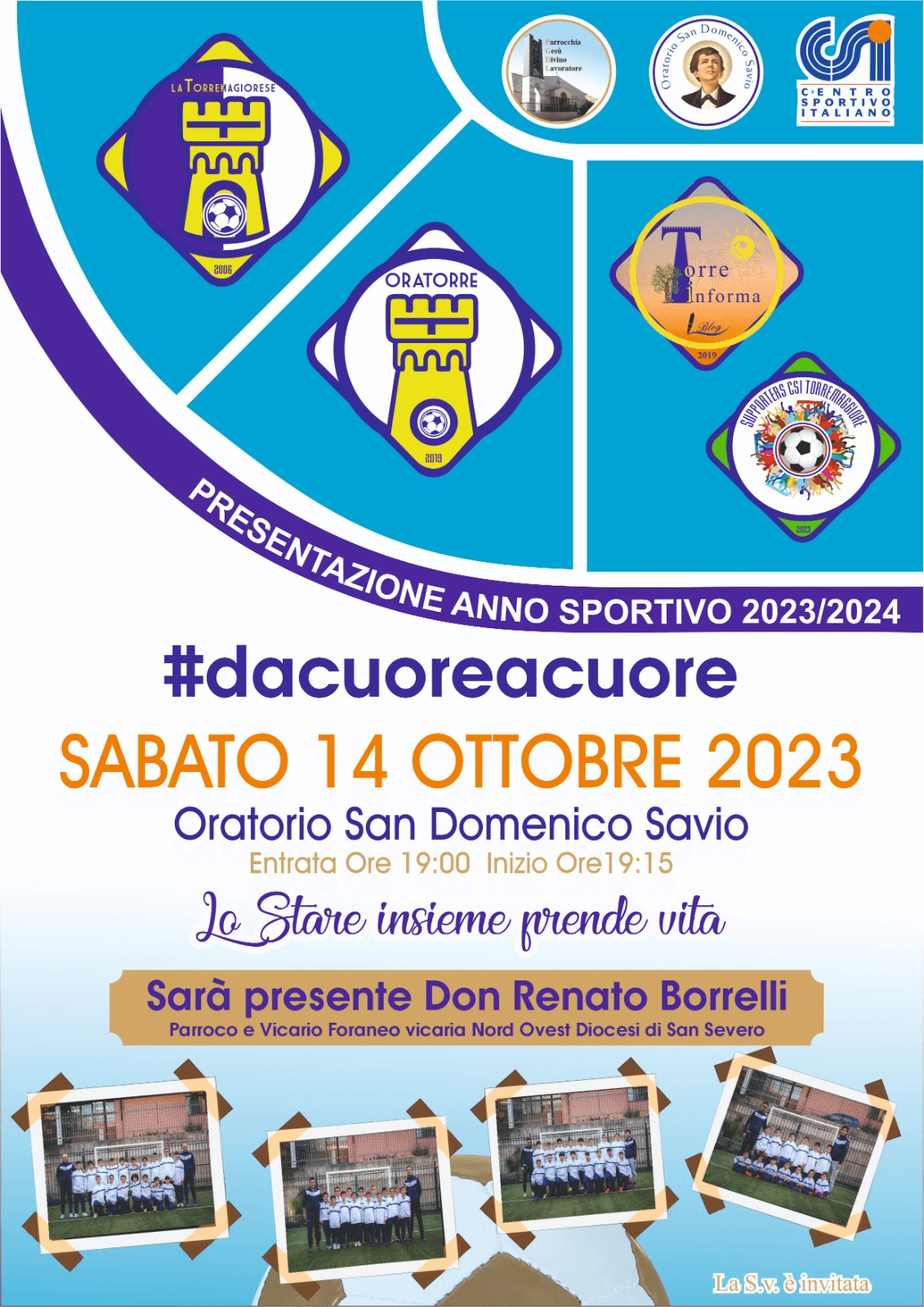 Torremaggiore: presentazione Anno Sportivo CSI il 14 ottobre 2023 presso l’Oratorio San Domenico Savio a partire dalle ore 19.15