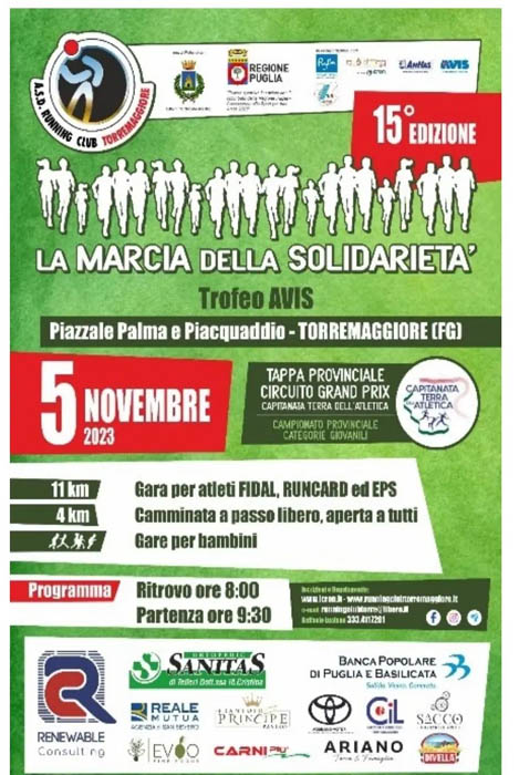 5 novembre 2023: 15^ edizione della Marcia della Solidarietà
