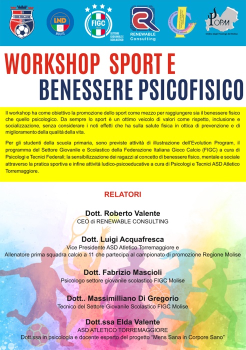 Workshop Sport e benessere psicofisico: se ne parla il 13 novembre 2023 a Torremaggiore