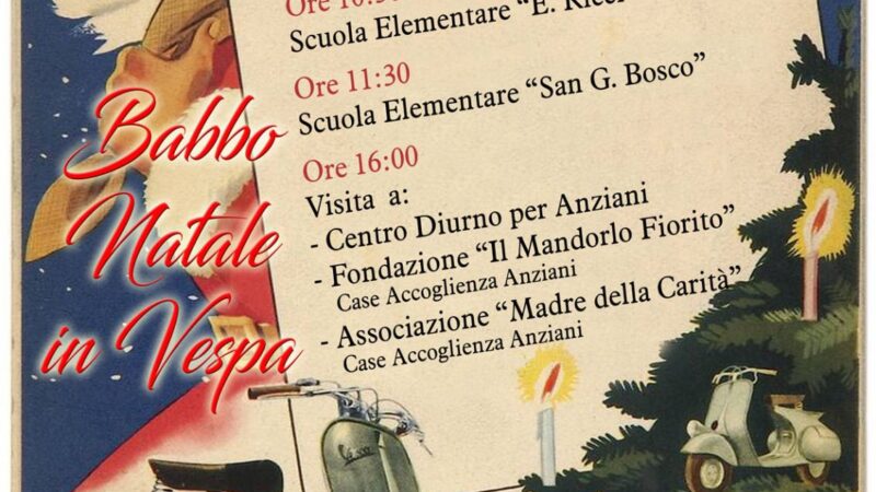 BABBO NATALE IN VESPA OTTAVA EDIZIONE A TORREMAGGIORE IL 16 DICEMBRE 2023