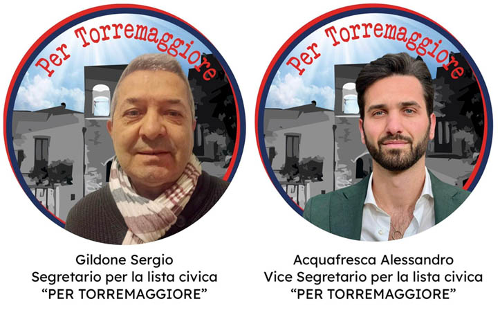 Civica Per Torremaggiore: Sergio Gildone è il nuovo segretario mentre Alessandro Acquafresca è il suo vice a supporto di Massima Manzelli candidata alla carica di sindaco alle comunali 2024
