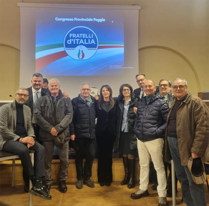 Giannicola De Leonardis è il nuovo coordinatore provinciale di Fratelli d’Italia Foggia. I torremaggioresi Anna Lamedica e Leonardo De Vita sono stati eletti nel coordinamento provinciale