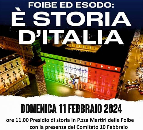 Foibe ed esodo: è storia d’Italia. Evento pubblico a Torremaggiore domenica 11 febbraio 2024 in Piazza Martiri delle Foibe con il Comitato 10 Febbraio