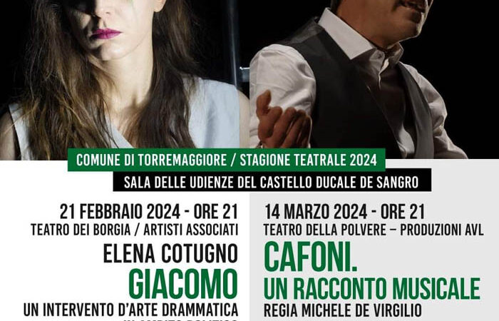 Al via con la stagione teatrale 2024 a Torremaggiore presso la Sala delle Udienze del Castello Ducale De Sangro dal 21 febbraio