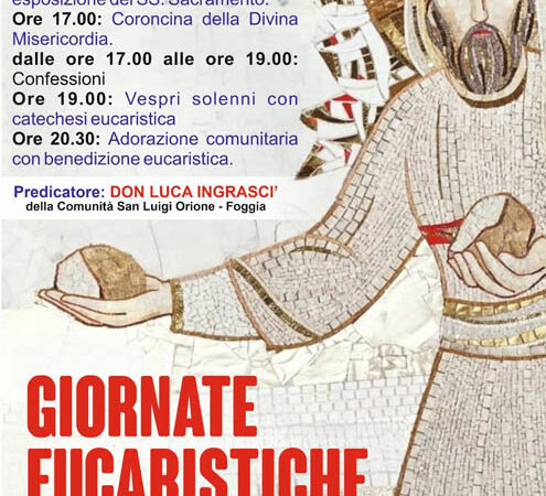 Parrocchia Spirito Santo Torremaggiore: programma delle giornate eucaristiche dal 7 al 10 febbraio 2024