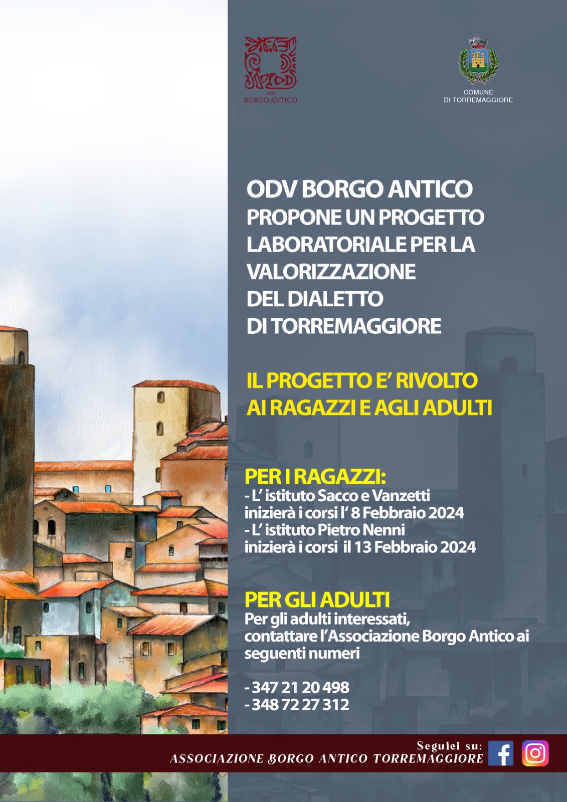 Associazione Borgo Antico: al via l’8 febbraio 2024 con il laboratorio per la valorizzazione del dialetto torremaggioresi