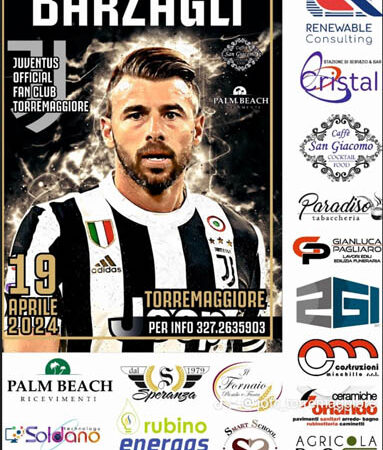 A cena con Barzagli il 19 aprile 2024: evento organizzato dallo Juventus Official Club Torremaggiore Alessandro Del Piero