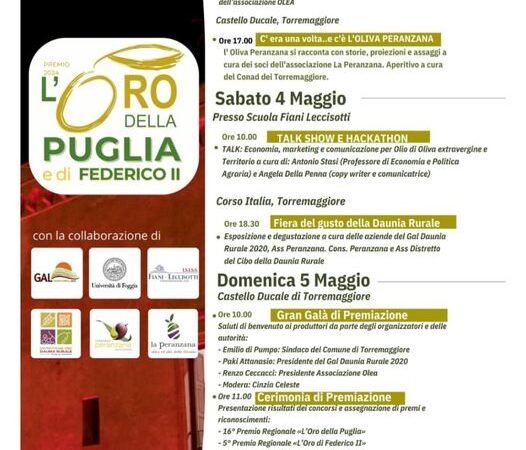 Torremaggiore: dal 3 al 5 maggio 2024 l’oro della Puglia e di Federico II