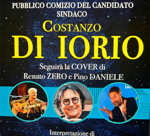 SABATO 18 MAGGIO 2024 PUBBLICO COMIZIO DEL CANDIDATO SINDACO CENTRISTA COSTANZO DI IORIO ALLE ORE 20.30 SU CORSO MATTEOTTI 102
