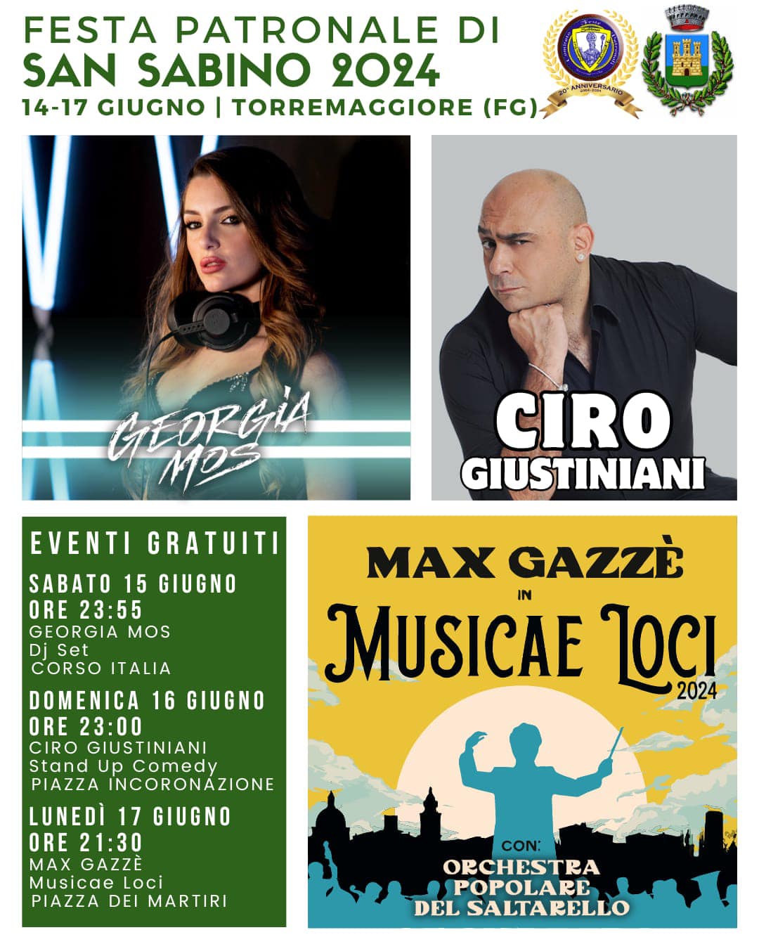 Torremaggiore: messaggio del sindaco Emilio Di Pumpo per la Festa Patronale di San Sabino 2024 che si terrà dal 14 al 17 giugno